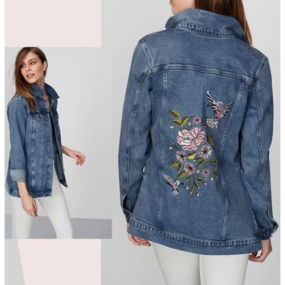 Long Tall Sally Hummingbird Denim Jacket Size 10 Tall